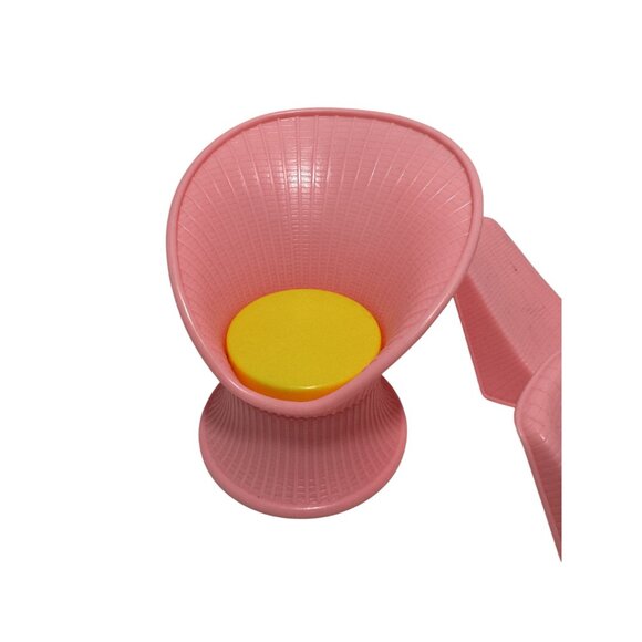 Barbie Pool Party Pink Wicker Chaise Lounges Chair Table Arco Furniture 1987 - Picture 5 of 6